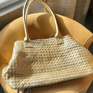 COCHNI  ITALY Women's Metallic Gold Leather Bag